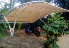 curved car parking shades